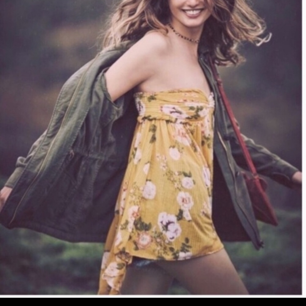 Free People yellow mirage tunic Large